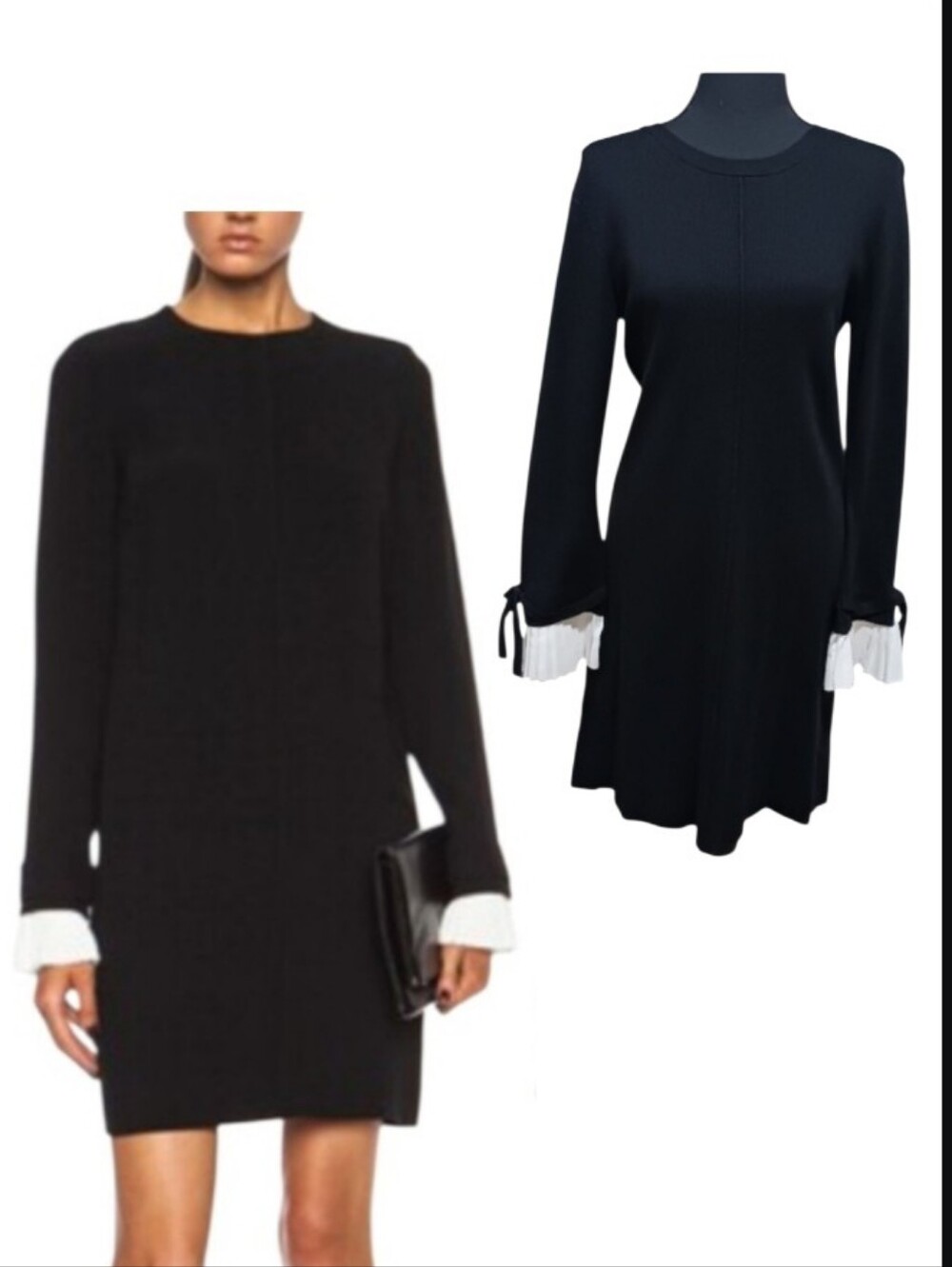 Love Token Pleat Cuff Sweater Shift Dress